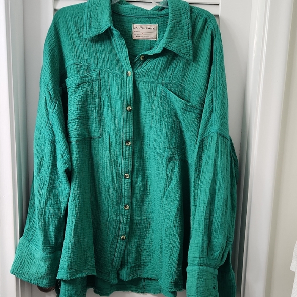 We The Free Tops - We The Free Lightweight Gauze Shirt in Teal